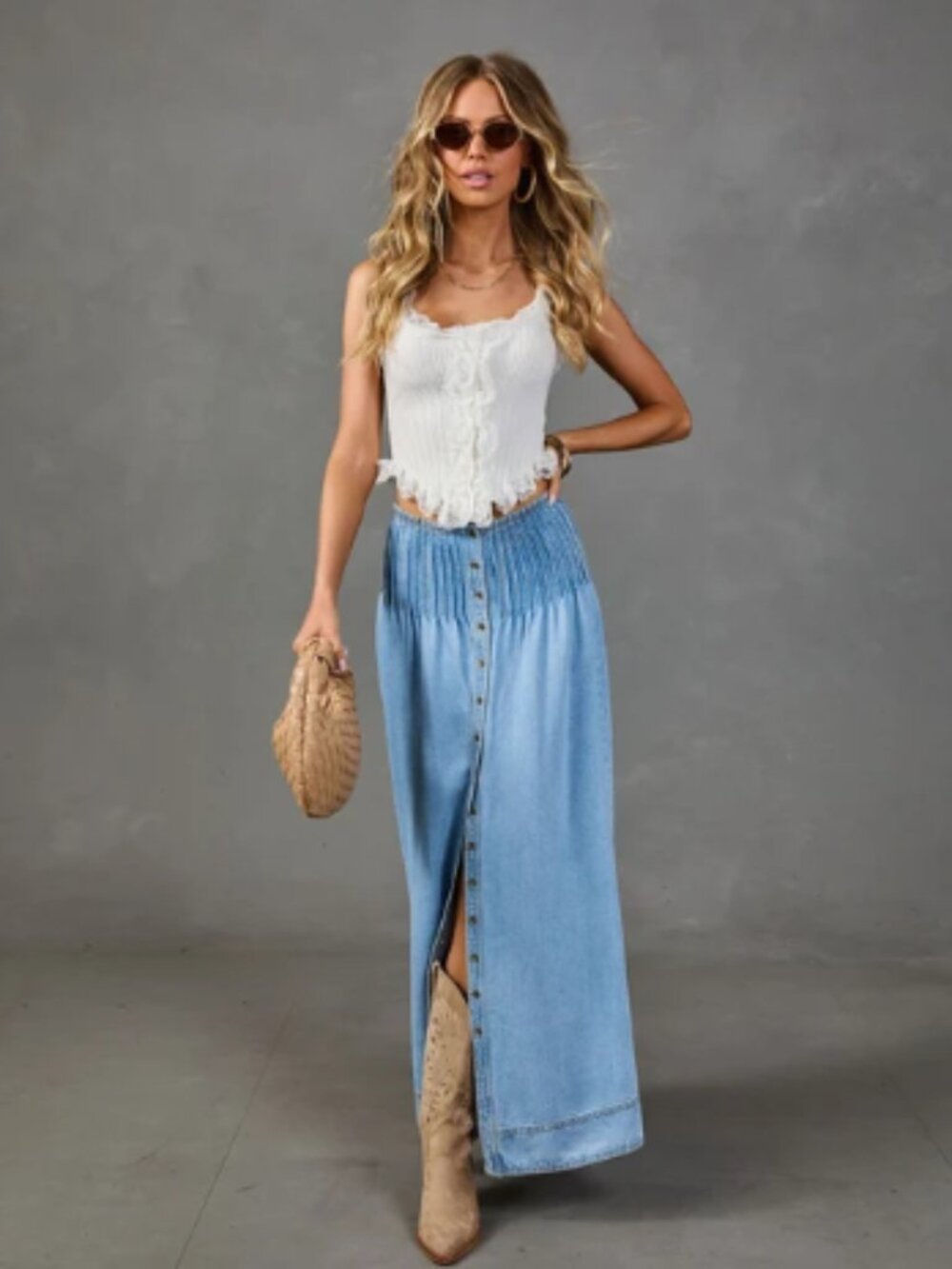 Denim Maxi Skirt S NTW